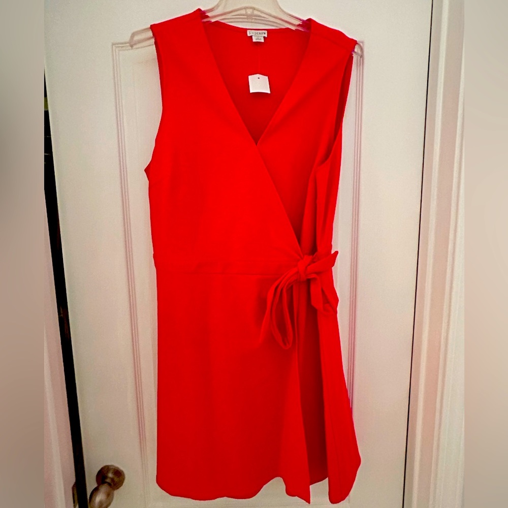 NWT Red faux wrap dress Sz XL